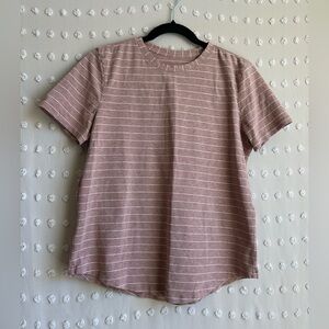 Lululemon Women’s Love Crewneck T Shirt Size 8 - Heathered Spiced Chai White